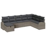 vidaXL Ensemble de Canapés avec coussin avec stockage Gris polyrotin
