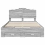 vidaXL Cadre de lit Gris Sonoma 140 x 200 cm Bois d'ingénierie