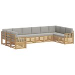 vidaXL Ensemble de canapés d'extérieur 7 Pièces Blanc et gris clair