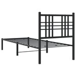 vidaXL Cadre de lit métal avec tête de lit noir 80x200 cm