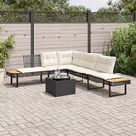 vidaXL Salon de jardin avec coussins 2Pièces noir résine tressée et verre