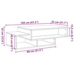 vidaXL Table basse chêne artisanal 105x55x32 cm bois d'ingénierie
