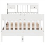 vidaXL Cadre de lit sans matelas blanc 135x190 cm bois de pin massif