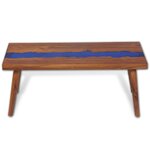 vidaXL Table basse Teck Résine 100x50x40 cm