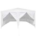 vidaXL Tente de fête avec 8 cloisons blanches  4x4 m en PE