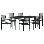 vidaXL Ensemble de salle à manger de jardin 7 pièces en noir  en PVC et rattan