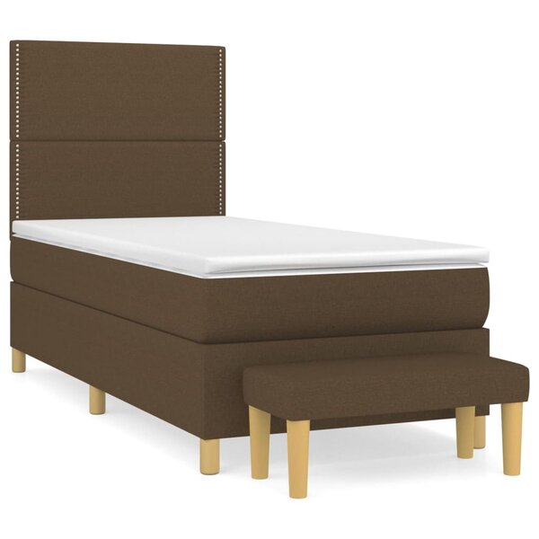 vidaXL Sommier à lattes de lit avec matelas Marron foncé 80x200 cm
