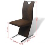 Vidaxl chaises de salle à manger 2 pièces marron tissu