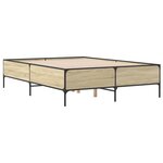 vidaXL Cadre de lit chêne sonoma 160x200 cm bois d'ingénierie et métal
