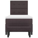 vidaXL Lit à ressort avec matelas et banc marron foncé 100x200 cm en tissu