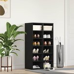 vidaXL Étagère à chaussures chêne noir 54x34x100 5 cm bois ingénierie