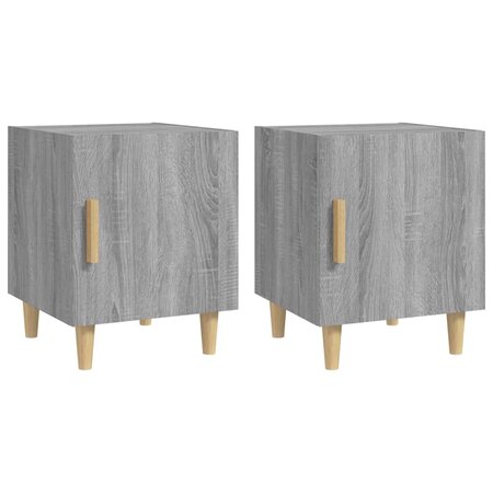 vidaXL Tables de chevet 2 Pièces Sonoma gris Bois d'ingénierie