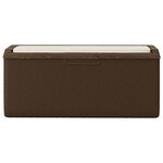 vidaXL Boîte de rangement jardin coussin de siège marron 350 L PP
