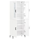 vidaXL Buffet haut Blanc 69 5x34x180 cm Bois d'ingénierie
