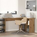 vidaXL Bureau chêne artisanal 142 x 102 x 73 cm Bois d'ingénierie