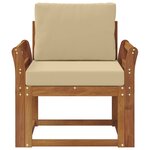 vidaXL Canapé d’extérieur Bois d'acacia massif et polyester Naturel