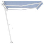 vidaXL Auvent automatique sur pied 450x300 cm Bleu/Blanc