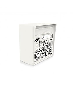 Boîte aux lettres blanche murale "Vache de France" [VanLuc]