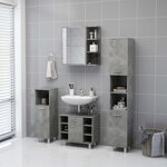 vidaXL Armoire à miroir de salle de bain Gris béton Bois d’ingénierie