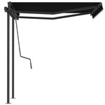 vidaXL Auvent rétractable automatique et poteaux 3 5x2 5 m Anthracite