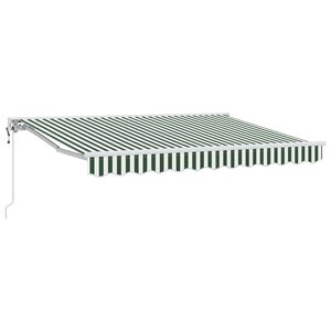 vidaXL Auvent Rétractable Vert et blanc 350x200 cm tissu