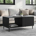 vidaXL Table basse Noir 90 x 50 x 40 cm Bois d'ingénierie