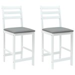 vidaXL Chaises de salle à manger 2 pc Bois de Caoutchouc Massif Blanc