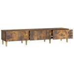 vidaXL Meuble TV Chêne fumé 147 x 34 5 x 30 cm Bois d'ingénierie