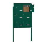 Bloc collectif Leabox  2x3  grade 3  simple face  extérieur  fixation sur pieds à sceller  vert mousse ral 6005 finition brillante