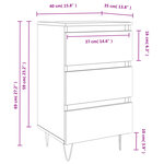vidaXL Table de chevet gris béton 40x35x69 cm bois d’ingénierie
