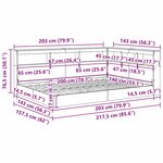 vidaXL Lit bibliothèque gris Sonoma 140 x 200 cm en bois aggloméré