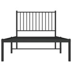 vidaXL Cadre de lit métal sans matelas avec tête de lit noir 90x200 cm
