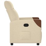 vidaXL Fauteuil inclinable Crème Tissu