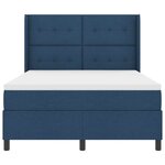 vidaXL Lit à ressorts avec matelas Bleu 140 x 200 cm tissu
