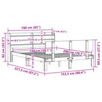 vidaXL Cadre de lit avec tête de lit 150x200 cm bois de pin massif