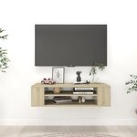 vidaXL Meuble TV suspendu Chêne sonoma 100x30x26 5 cm Bois ingénierie