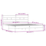 vidaXL Cadre de lit en métal sans matelas chêne fumé 200x200 cm