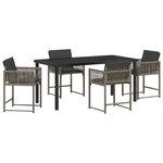 vidaXL Ensemble de salle à manger pour jardin 5 Pièces Gris polyrotin