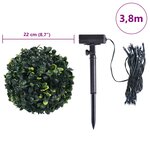 vidaXL Boules de buis artificielles avec lumières LED 2 Pièces vert 22 cm