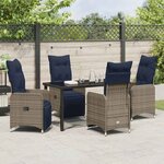 vidaXL Ensemble de salle à manger pour jardin 5 Pièces Gris polyrotin