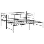 vidaXL Cadre de canapé-lit extensible sans matelas Noir Métal 90x200cm