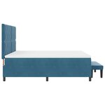 vidaXL Lit à ressorts avec matelas Bleu foncé 180 x 200 cm Velours
