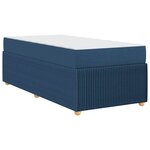 vidaXL Cadre de lit avec matelas Bleu 90 x 190 cm tissu