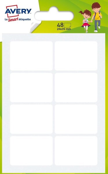 48 étiquettes blanches