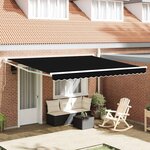 vidaXL Auvent Rétractable Noir 400 × 300 cm Polyester