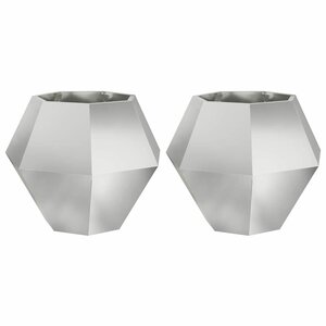 vidaXL Jardinière 2 Pièces Argent 75 x 75 x 60 cm Acier galvanisé