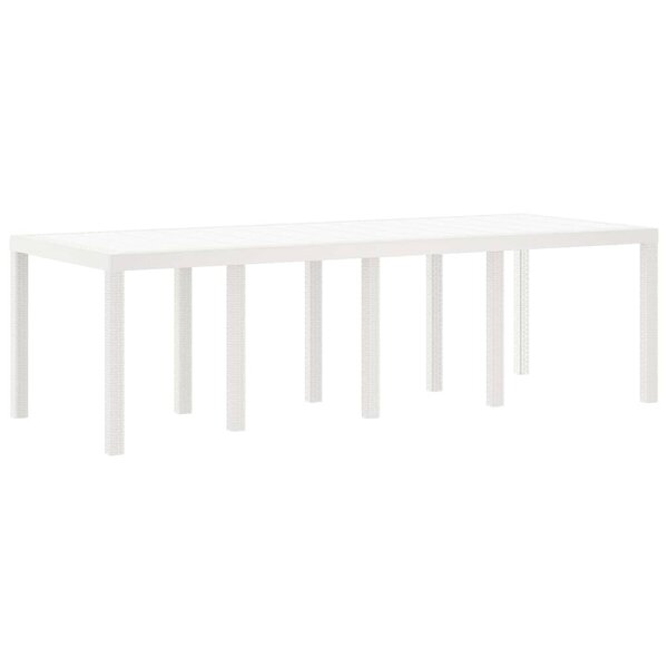vidaXL Table de Jardin Blanc 250 x 100 x 73 cm polyrotin