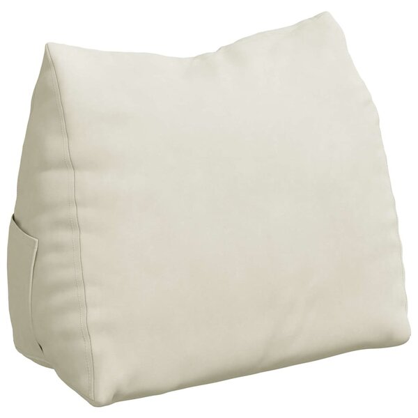 vidaXL Coussin de Dos Crème 60 x 20 x 50 cm Tissu en velours côtelé