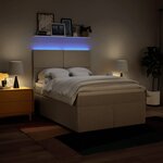 vidaXL Sommier à lattes de lit avec matelas Crème 160x200 cm Tissu