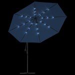 vidaXL Parasol de jardin en porte-à-faux avec lumières LED bleu azuré